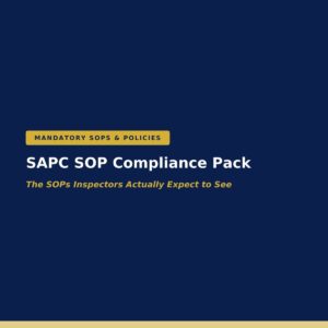 SAPC SOP Compliance Pack — mandatory pharmacy SOPs and policies